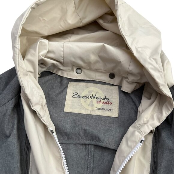 Zerosettanta Studio Men Hooded Tailored Rain Jacket Gray IT 54 US L Quiet Luxury - Picture 4 of 11